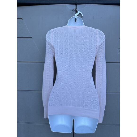 Victoria's Secret Open Knit Lace Trim Pink Henley Top Sz XS Y2K Elena Gilbert - Picture 6 of 10